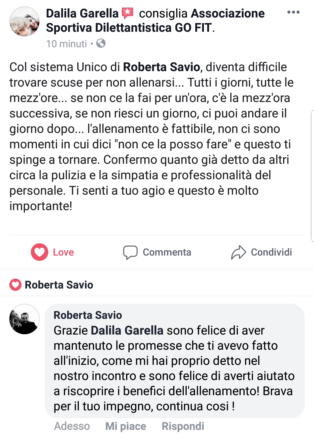 consigli e recensioni da facebook